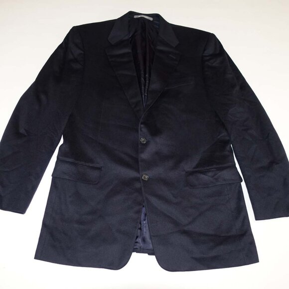 Hickey Freeman Men's 100% Cashmere Sport Coat Size 42 Regular Navy Blue Jacket R